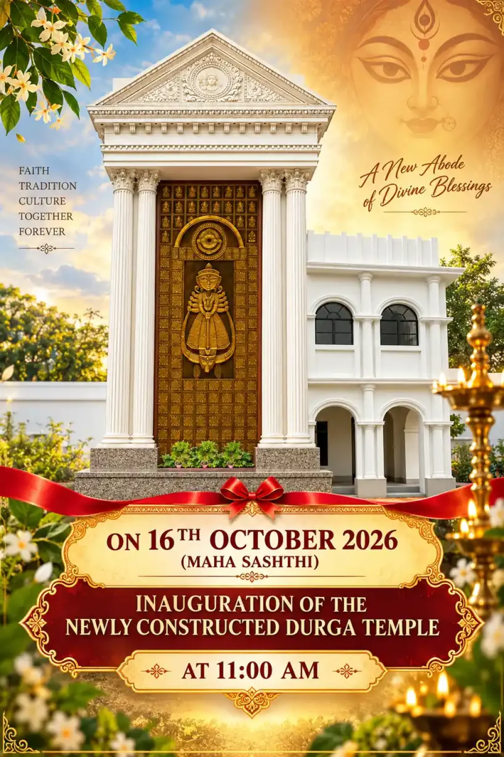 Inauguration of the Newly Constructed Durga Temple 16th October 2026